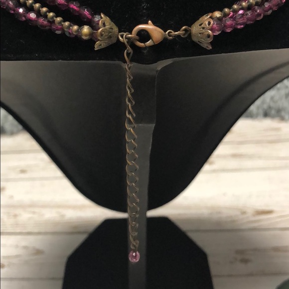Gorgeous vintage purple and antique gold necklace - Picture 4 of 8